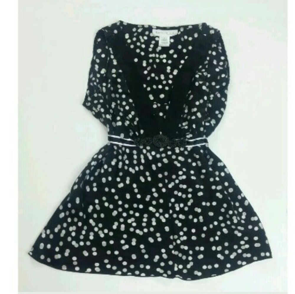 White House Black Market Silk Polka Dot Bead Shirt - Picture 1 of 5